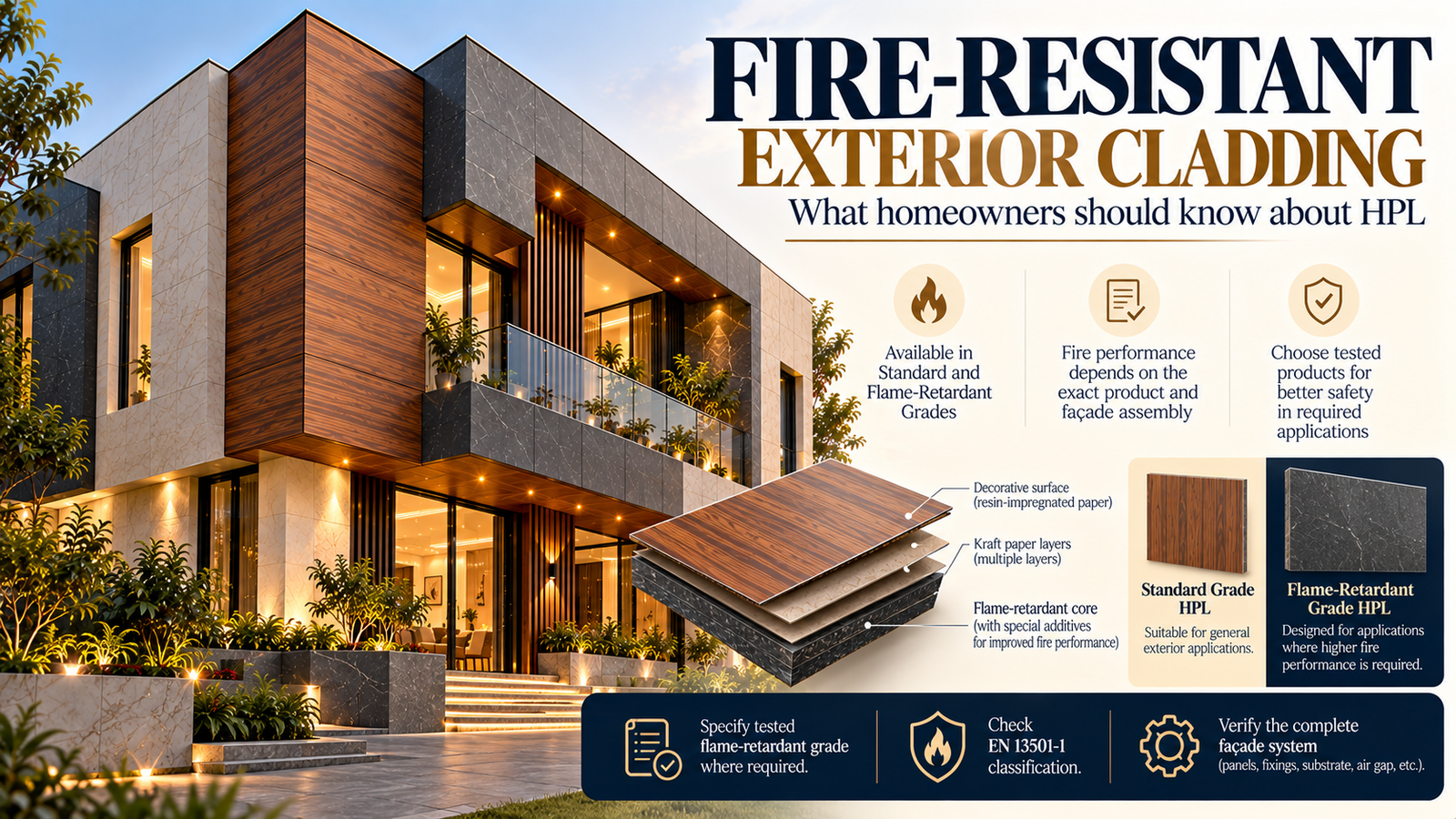 Fire-resistant exterior cladding: what homeowners should know about HPL