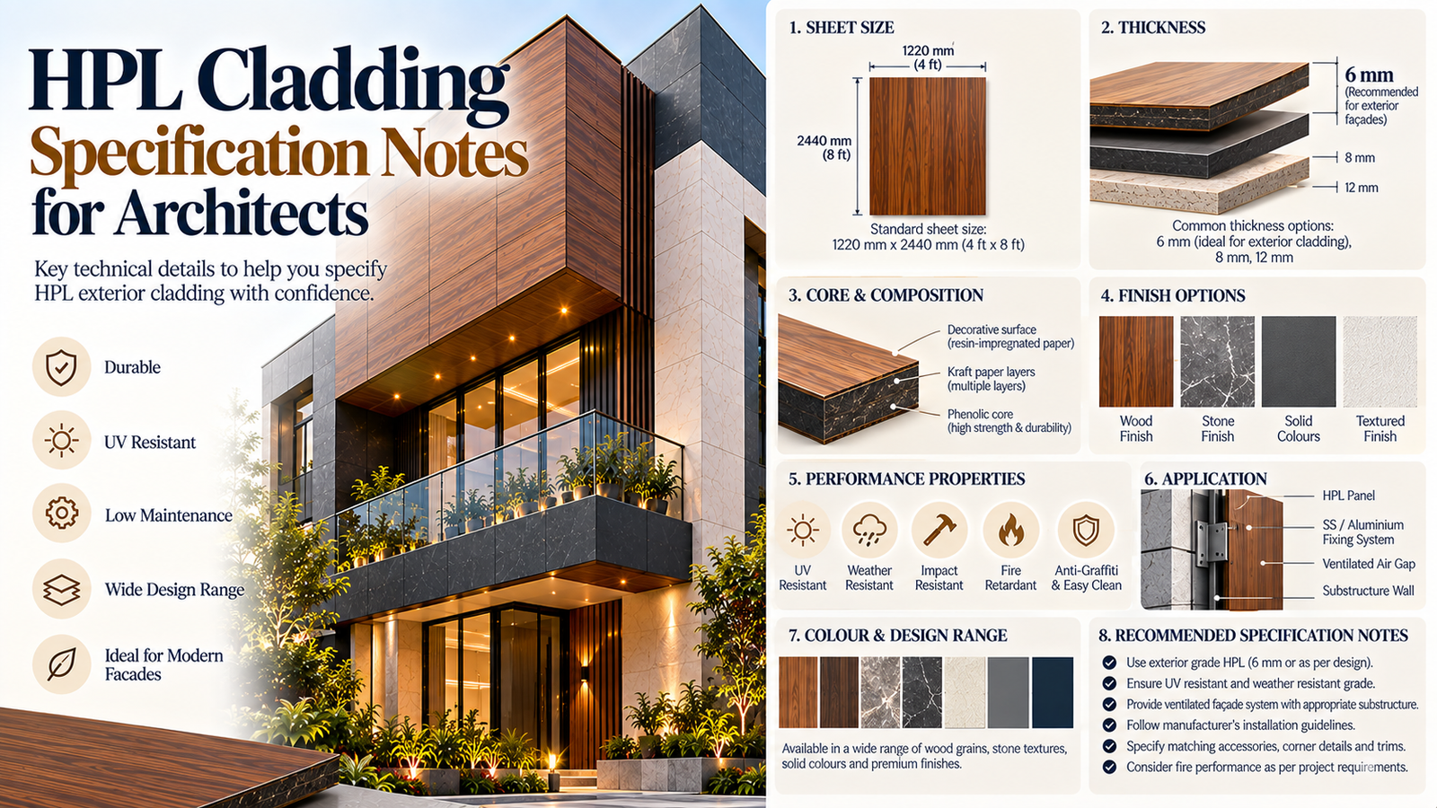 HPL cladding specification notes for architects
