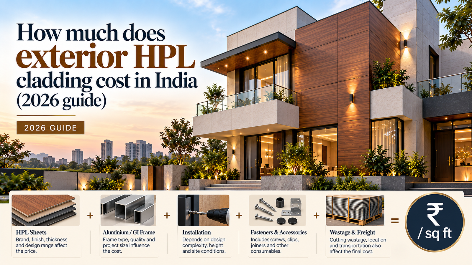 How much does exterior HPL cladding cost in India (2026 guide)