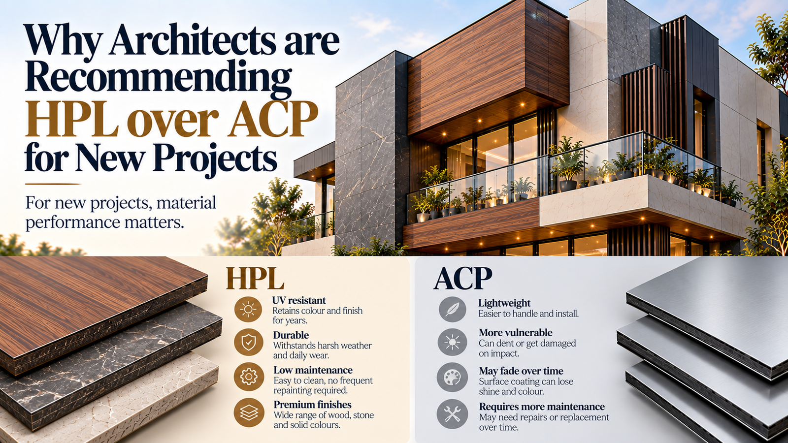 Why architects are recommending HPL over ACP for new projects