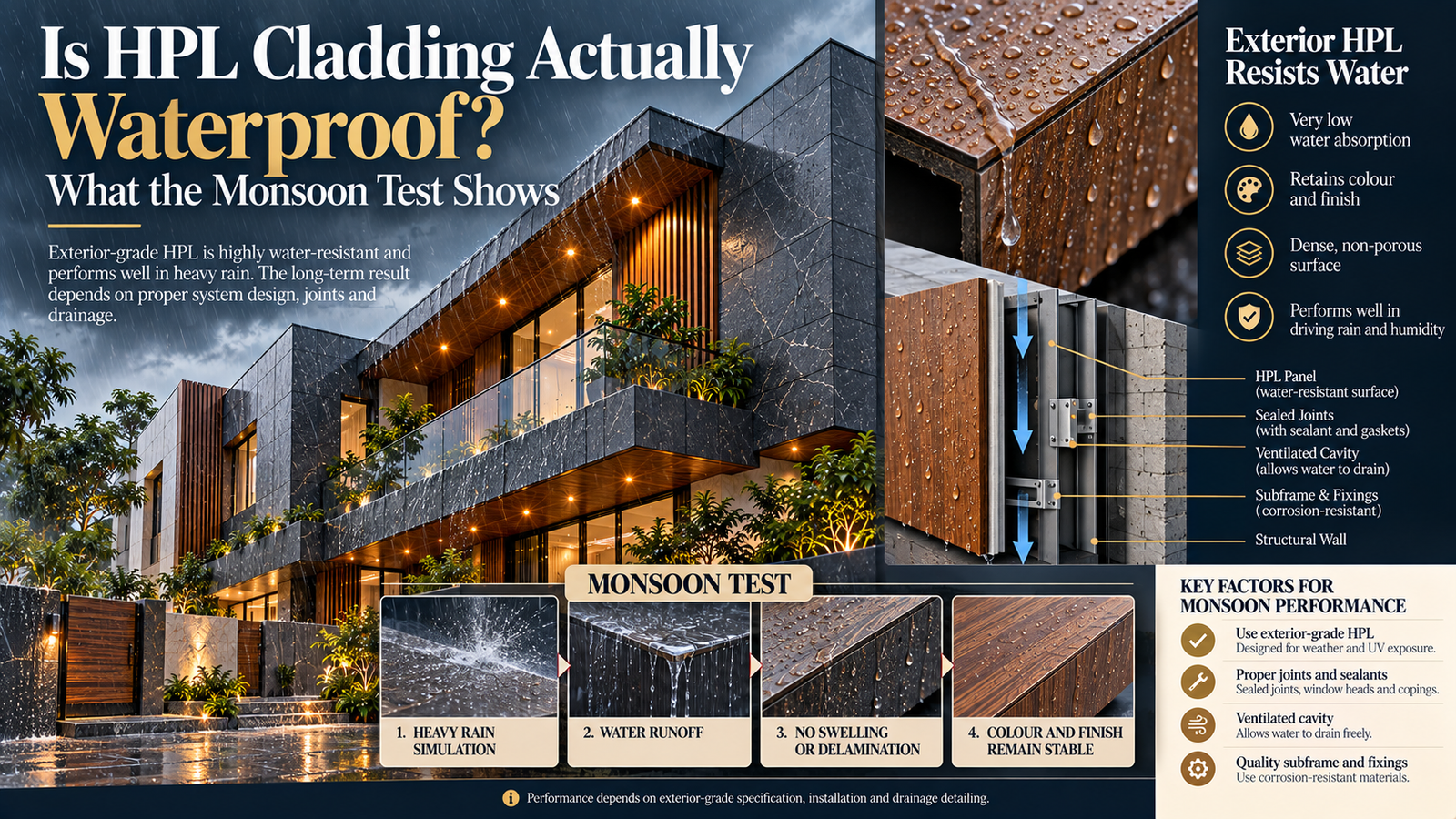 Is HPL cladding actually waterproof? What the monsoon test shows